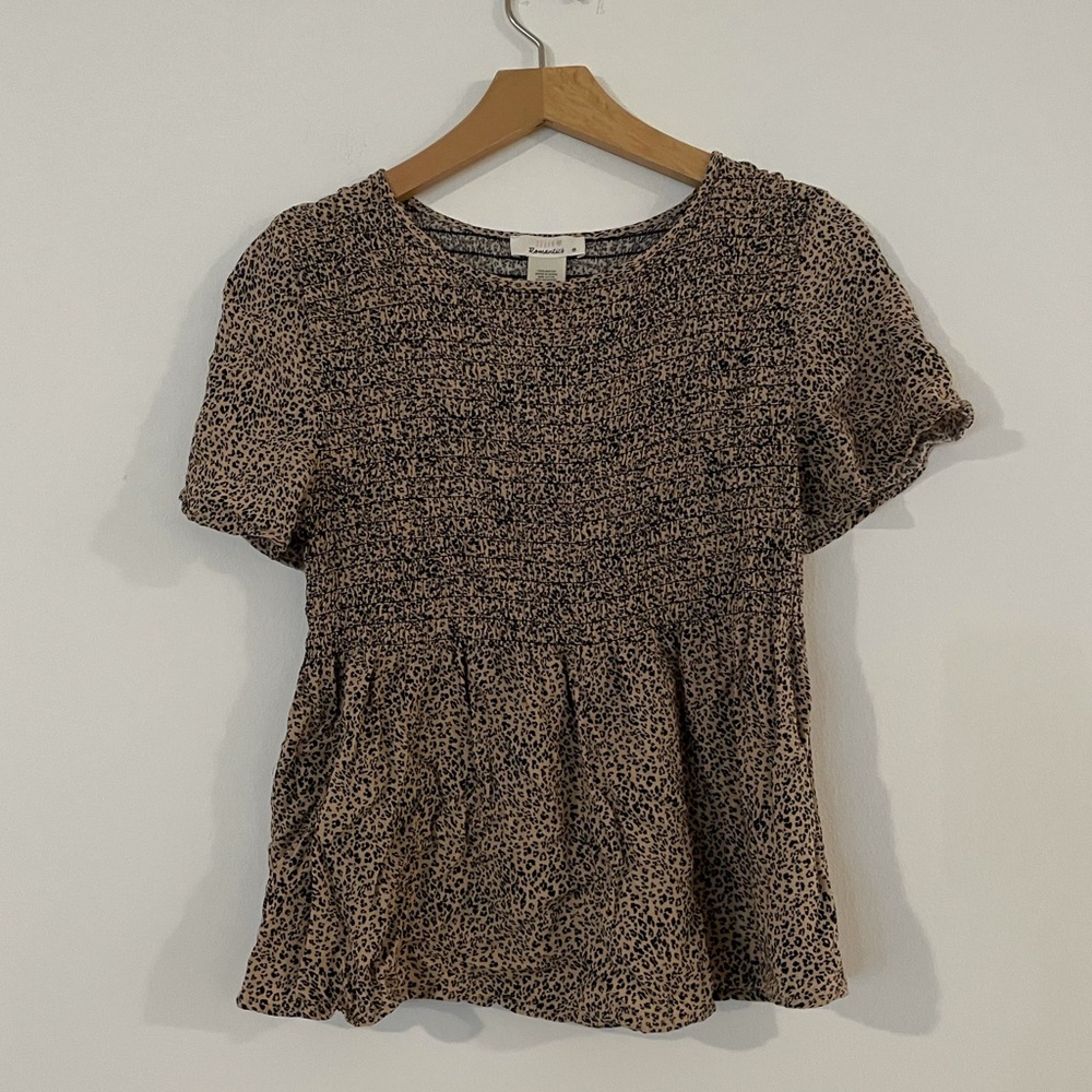 Urban Romantics Cheetah Peplum Top size M